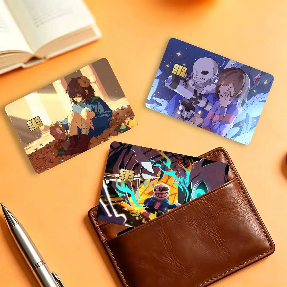 Hot Video Game U-Undertale Matte Card Stickers For Credit Cards Debit Cards And Transit Cards 4Pcs