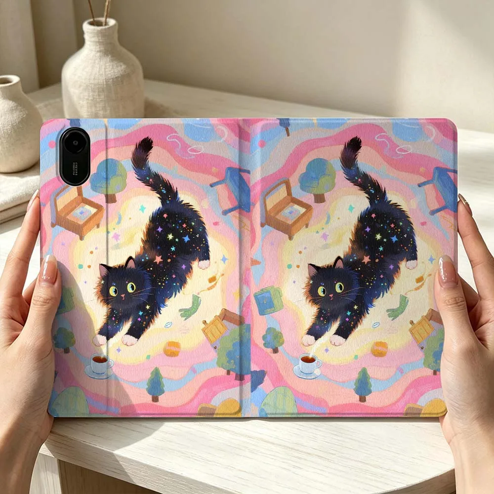 Cartoon Dream Black Cat Soft Pen Tray Tablet Case For Xiaomi Mi 8 7 6 5 Mini Ultra Pro Redmi Pad Pro SE 2 Poco Pad