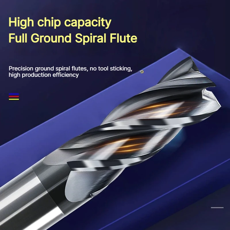 4-Flute Carbide End Mill 3.0-5.0mm Mini Tool Premium Steel/Metal Cutting High Precision Durable Router Bit for Engraving Milling
