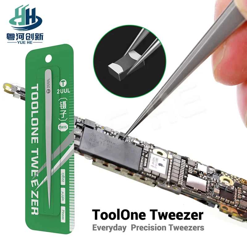 2UUL ToolOne TW15 Everyday Precision Tweezers stainless steel fine tip for electronic repair tools