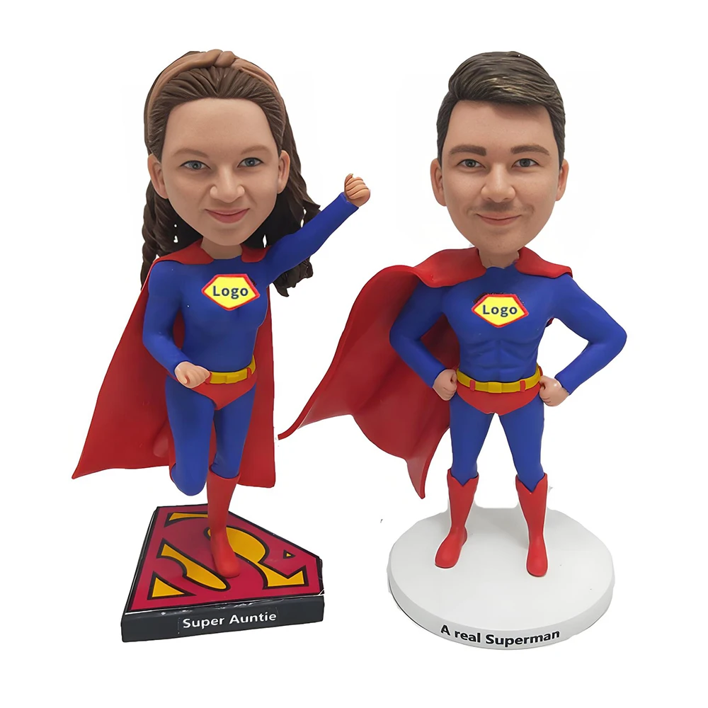 Super Couples Custom Bobblehead with Self-defined Text, Personalized Unique Handmade Bobbleheads Figurine,Based on Your Photo