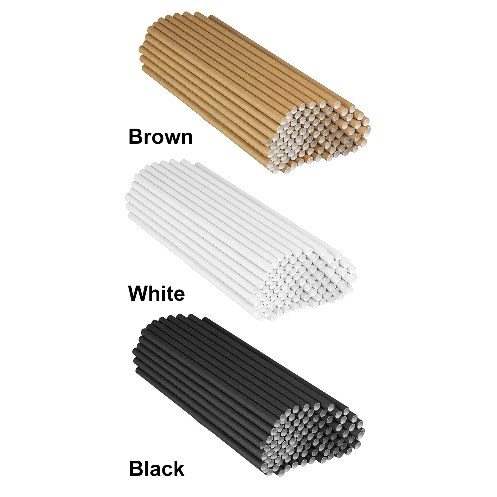 100 Pcs Paper Straws Compostable Biodegradable Straws 7.75 in Long Disposable Straws for Smoothies Tumblers Cocktail MilkShake