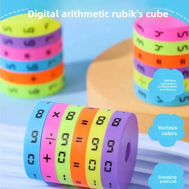 

Educational Arithmetic Cube Toys for Children DIY Assembly Early Education Toys with Plus Minus Times Divide Numbers