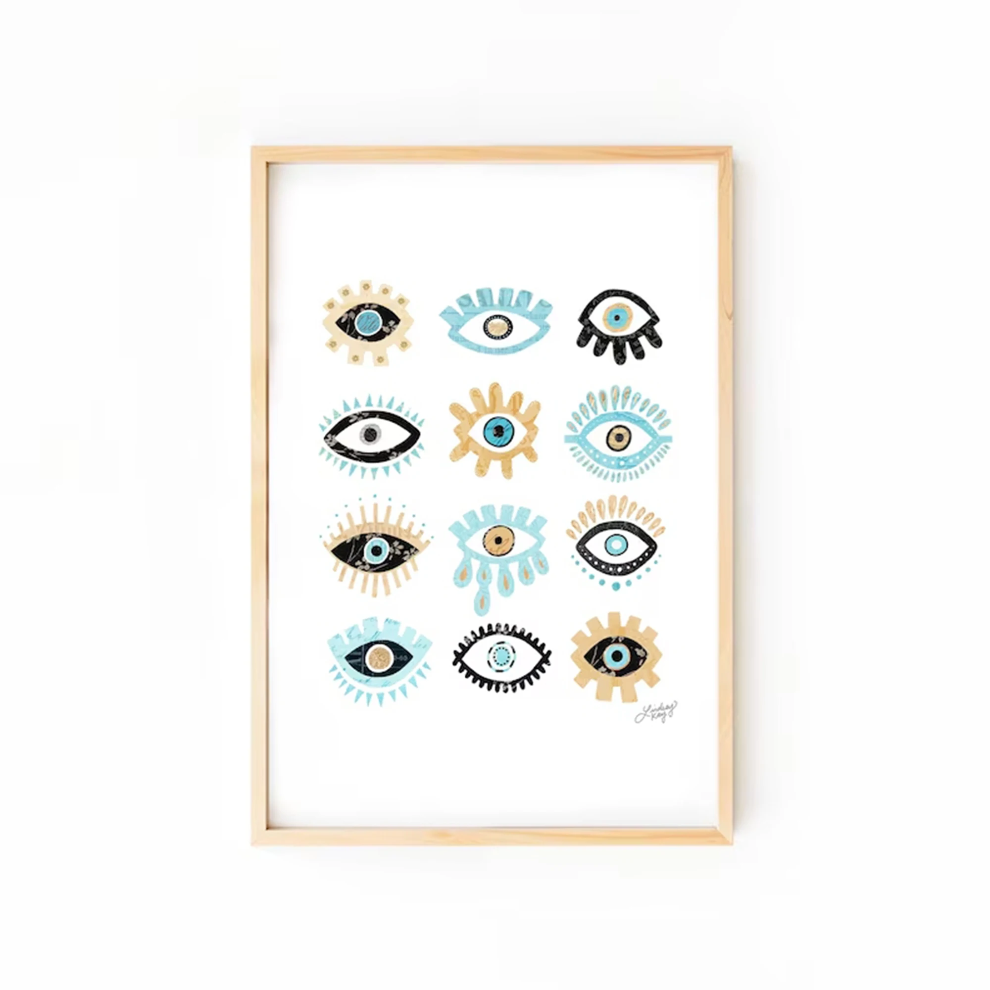 Modern Colorful Evil Eyes IllustrationWall Art Print Canvas Painting Poster Picture For Living Room,Bedroom Home Decor