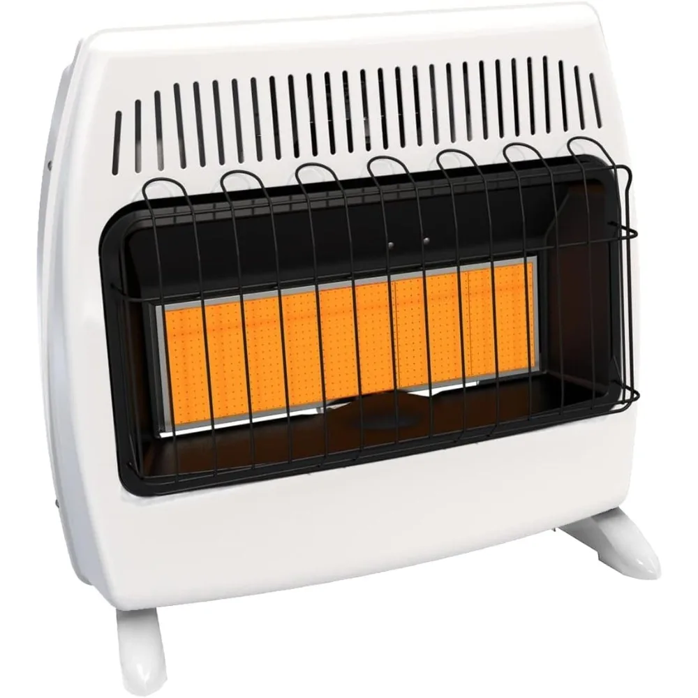 30,000 BTU Natural Gas Wall Heater, Propane Heater for Indoor Use - Dual Fuel, Vent-Free, with Free Standing Base Legs