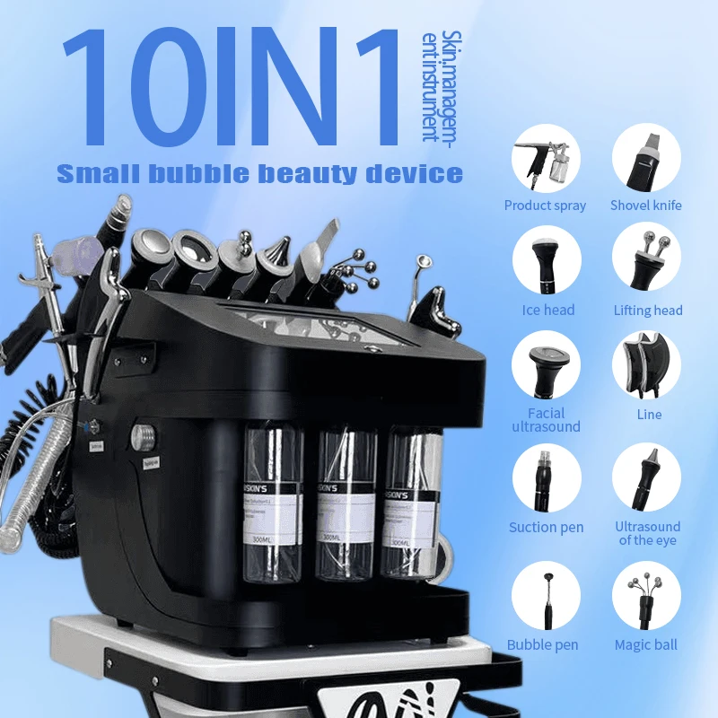 10 in 1 h2o2 Facial Machine Water Oxygen Jet Peel Hydro Beauty Skin Cleansing Facial Machine Water Aqua Peeling for SPA