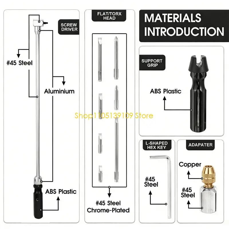 P5ED 90 Degree Motorcycle Steering Screw Adjuster For Precise Tight Space Repair