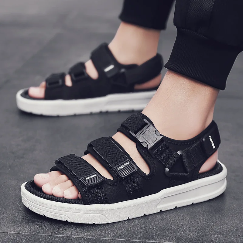 Men's Soft Fabric Casual Sandals Summer Outdoor Thick Soled Men's Slippers Anti Slip Beach Sandals