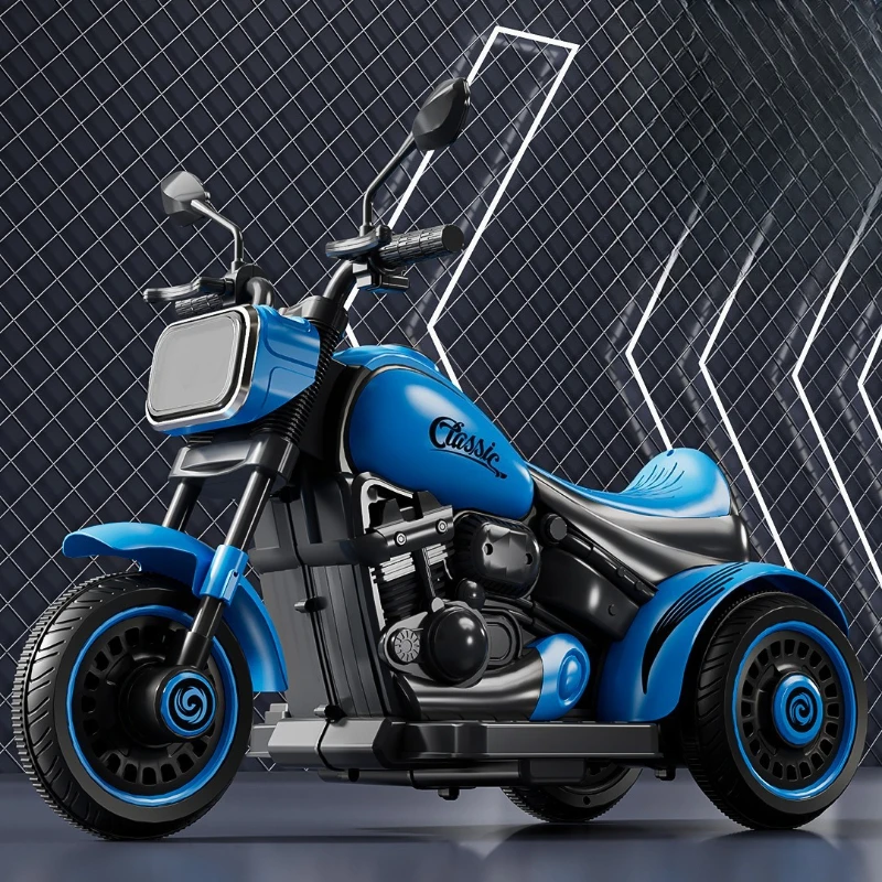 دراجة نارية كهربائية للأطفال 3 عجلات لعبة عن بعد سيارة بلوتوث موسيقى تمكين عجلات مضادة للانزلاق PP مادة آمنة تجربة ركوب ممتعة