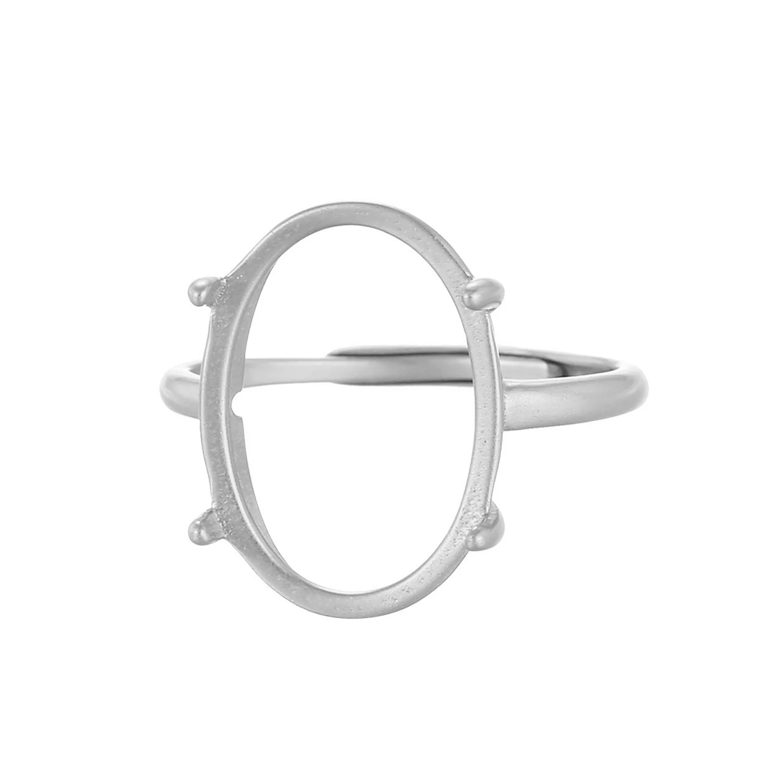 

2Pcs/lot Adjustable Copper Ring Base Blank For Oval Gemstone Ring Cabochon Mounting Setting Accessories