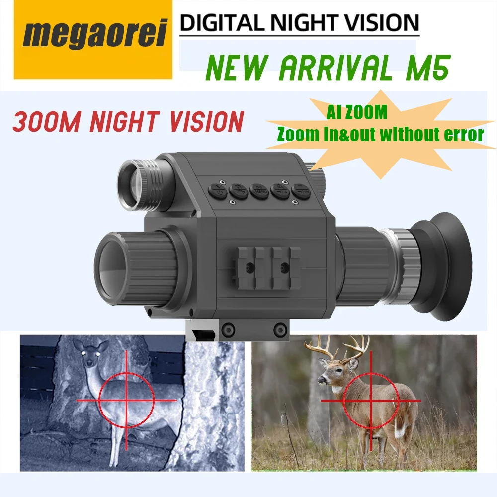 Megaorei M5 Digital 1080P Day & Night Vision Rifle Scope Hunting Monocular Camera with 850 or 940nm IR