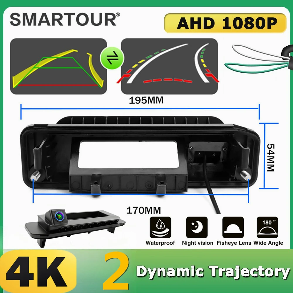 Dynamic Guideline Reverse Camera For Mercedes-Benz C-Class CLA 2015 2016 Trunk Handle Integrated Car Backup Camera 180° Wide