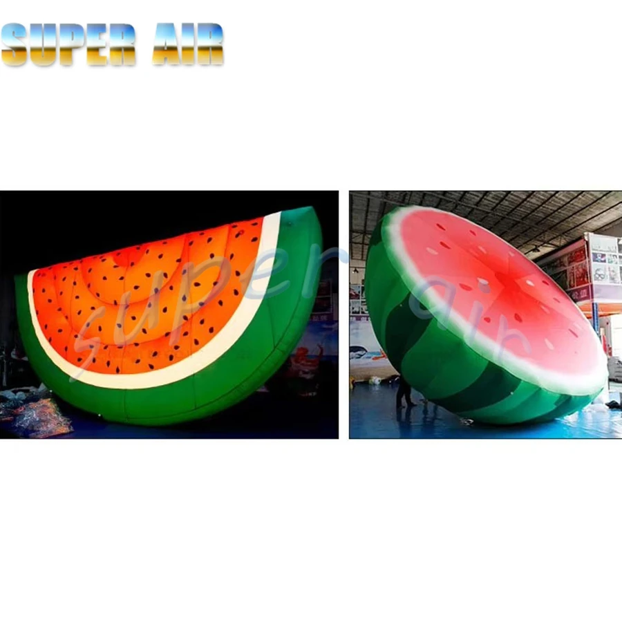Bonito diseño, modelo de fruta inflable artificial vívida, sandía inflable para decoración de construcción