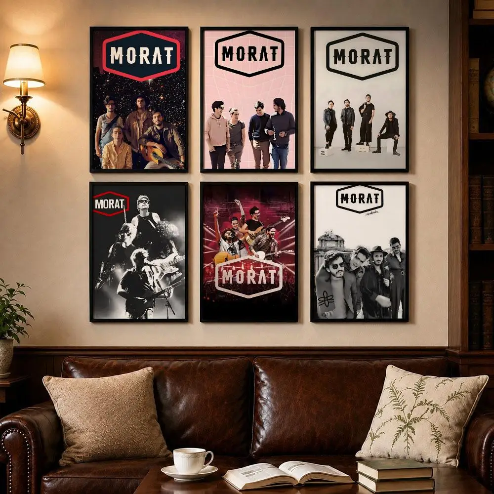 Wireless Band M-MoratS Poster Self-adhesive Art Poster Decoracion Painting Wall Art White Kraft Paper Home Decor