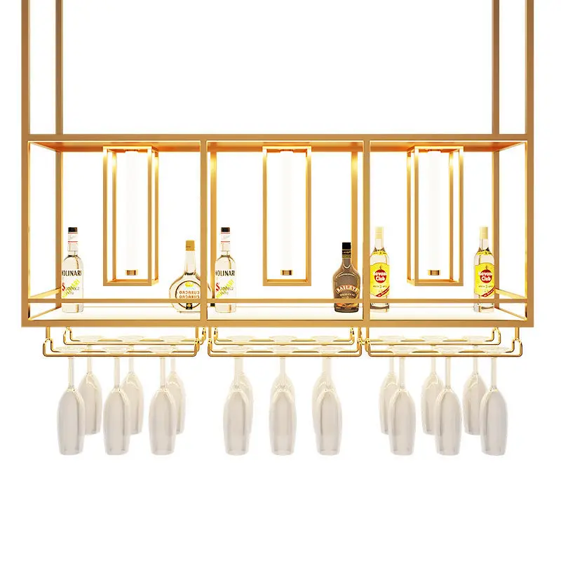 Bar wine rack hanging cabinet hanging decorative rack upside down red wine glass rack