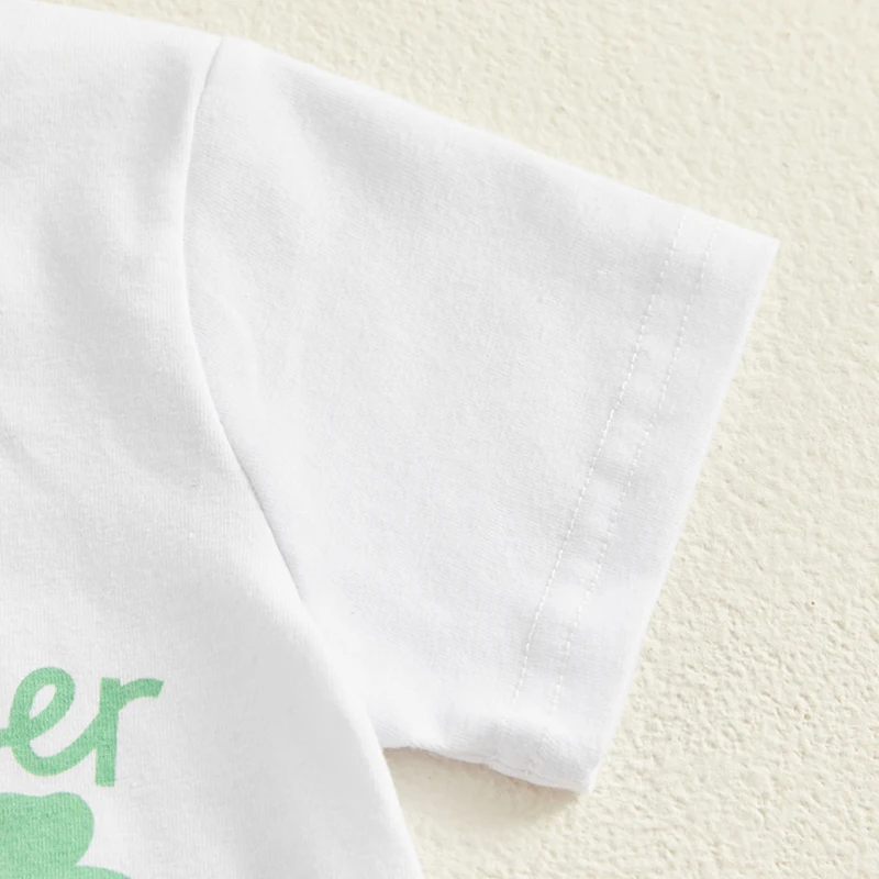 

St Patrick s Day Toddler Boys Green Shamrock Print Short Sleeve T-Shirt and Elastic Waist Shorts 2 Piece Outfit Set for Irish