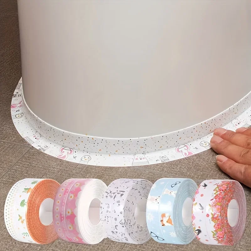 High-Quality Waterproof Toilet Seal Strip, Suitable for Bathroom - Self-Adhesive Sealing Tape with Stylish Stitching Design,