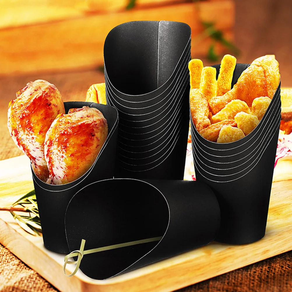 50 Pcs Baked Snack Packaging Box 50pcs 14 Oz Paper Containers Kraft Portable French Fry Holders Daily Use