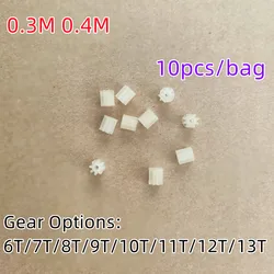 10pcs/bag Plastic Small Motor Gears 6T 7T 8T 9T 10T 11T 12T 13T 0.3M 0.4M R/C Helicopter Quadcopter Drone Model Toys Spare Parts