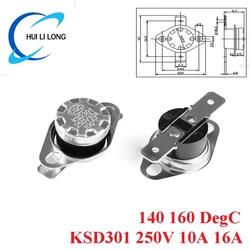 5pc KSD301 250V 10A 16A Normally Open/Normally Close Thermostat Temperature Thermal Control Switch Sensor 140 160 DegC