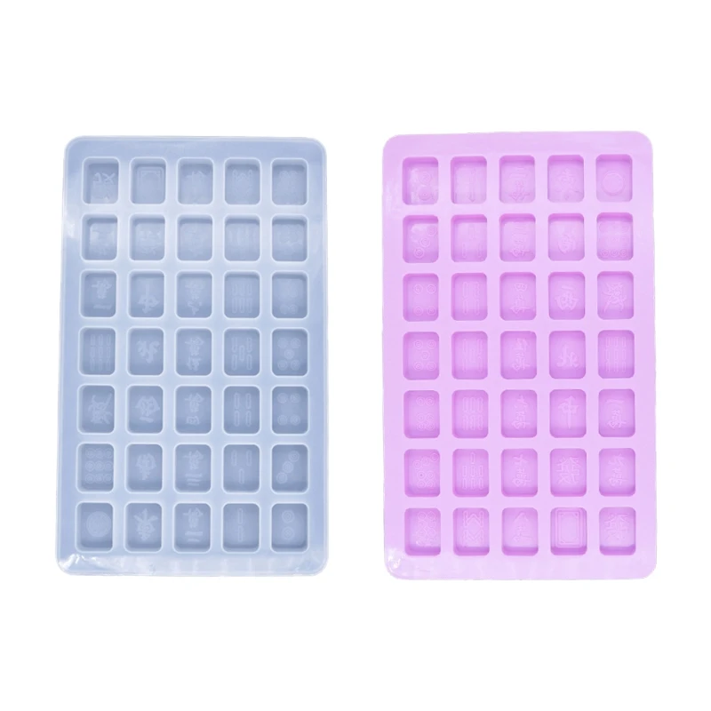 Mahjong Resin Mold for Chinese Mahjong Silicone Mold Epoxy Silicone Molds with 35 Cavities for DIY Craft