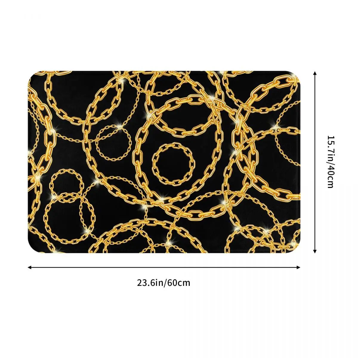 Gold Chains Doormat Sand Scraping Carpet Rug Kitchen Entrance Home Floor Mat for Balcony Footpad Mats