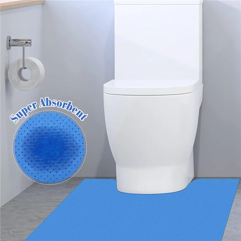 ABMH-50 Pcs Disposable Toilet Commode Mat Deodorizing Toilet Mats Potty Training Floor Mat Non Slip U Shaped Contour
