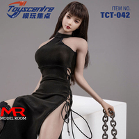 Toyscentre TCT-042 1/6 Female Black Sexy Slit Strap Dress Clothes Model Fit 12'' TBL S16A Soldier Action Figure Body Doll