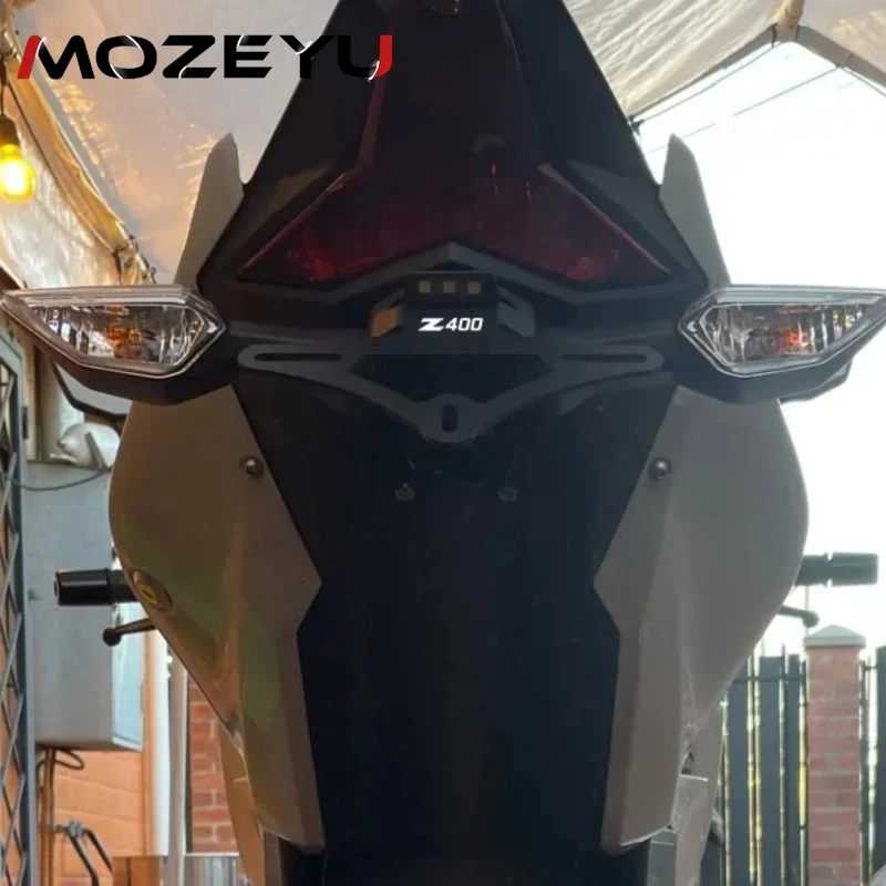 

For KAWASAKI Z500 Z400 Ninja 500 400 2018- 24 2025 Z250 Rear Licence Frame Plate Holder Tail LED Light Fender Eliminator Bracket