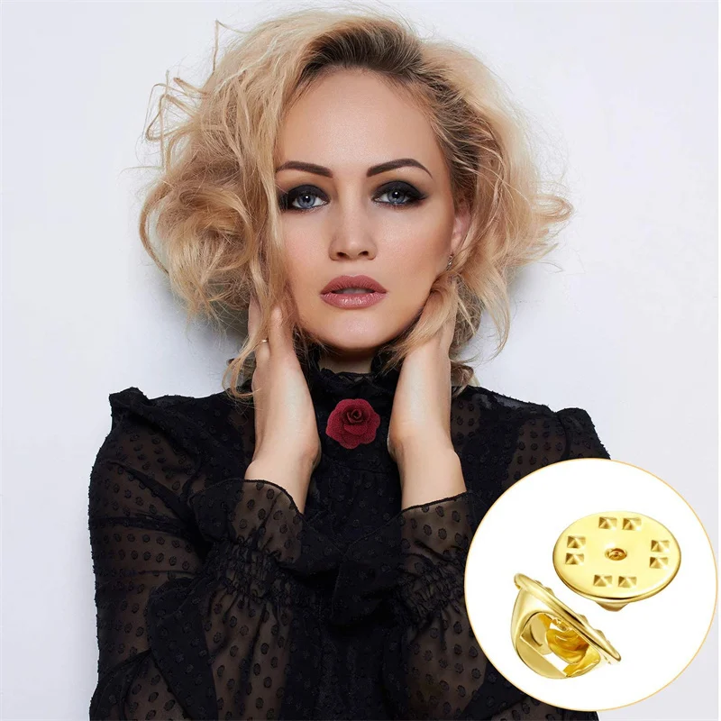 1Pack Gold Rhodium Metal Nail Tie Tack Pin Clutch Butterfly Clasp Brooch Base for Women DIY Jewelry Decoration Making Supplies