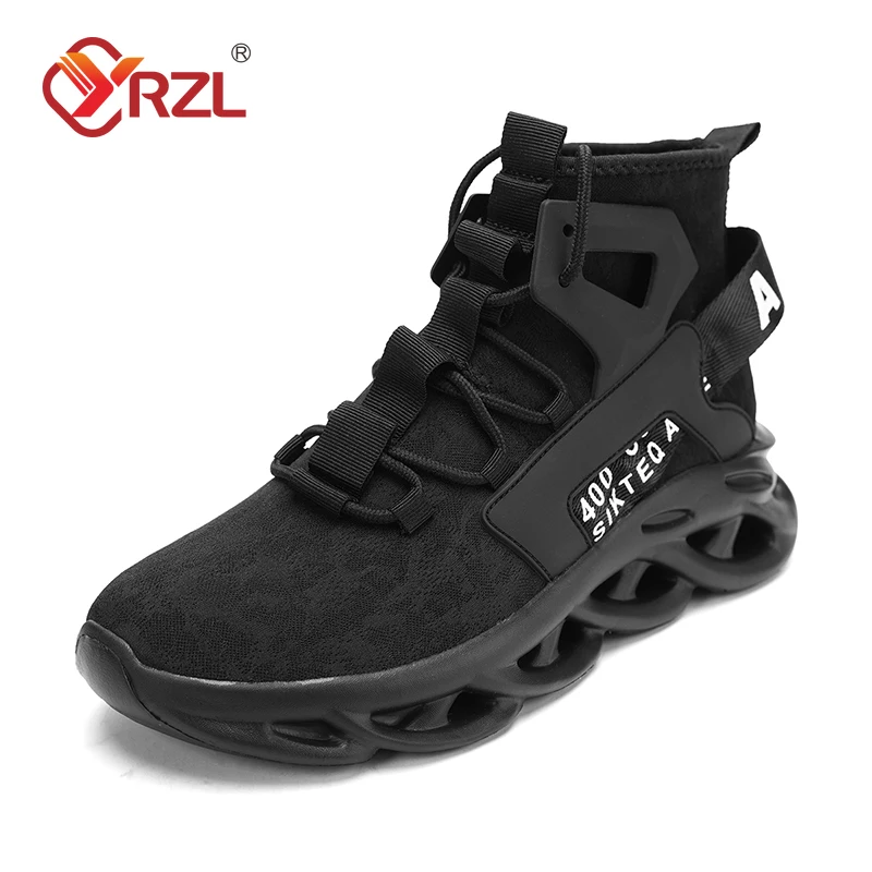 YRZL Men High Top Sneakers Casual Breathable Mesh Lightweight Socks Shoes Comfortable Men Casual No-slip Walking Sneakers Men