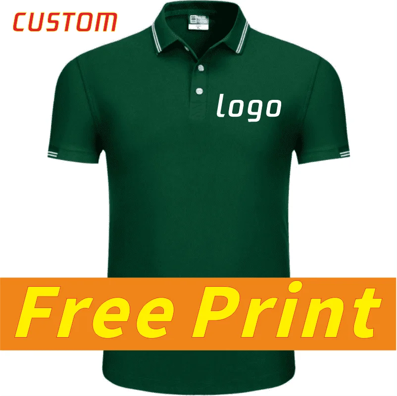 

Cotton polo shirt customized summer short sleeved T-shirt with printed logo, embroidered logo, personalized customization for me