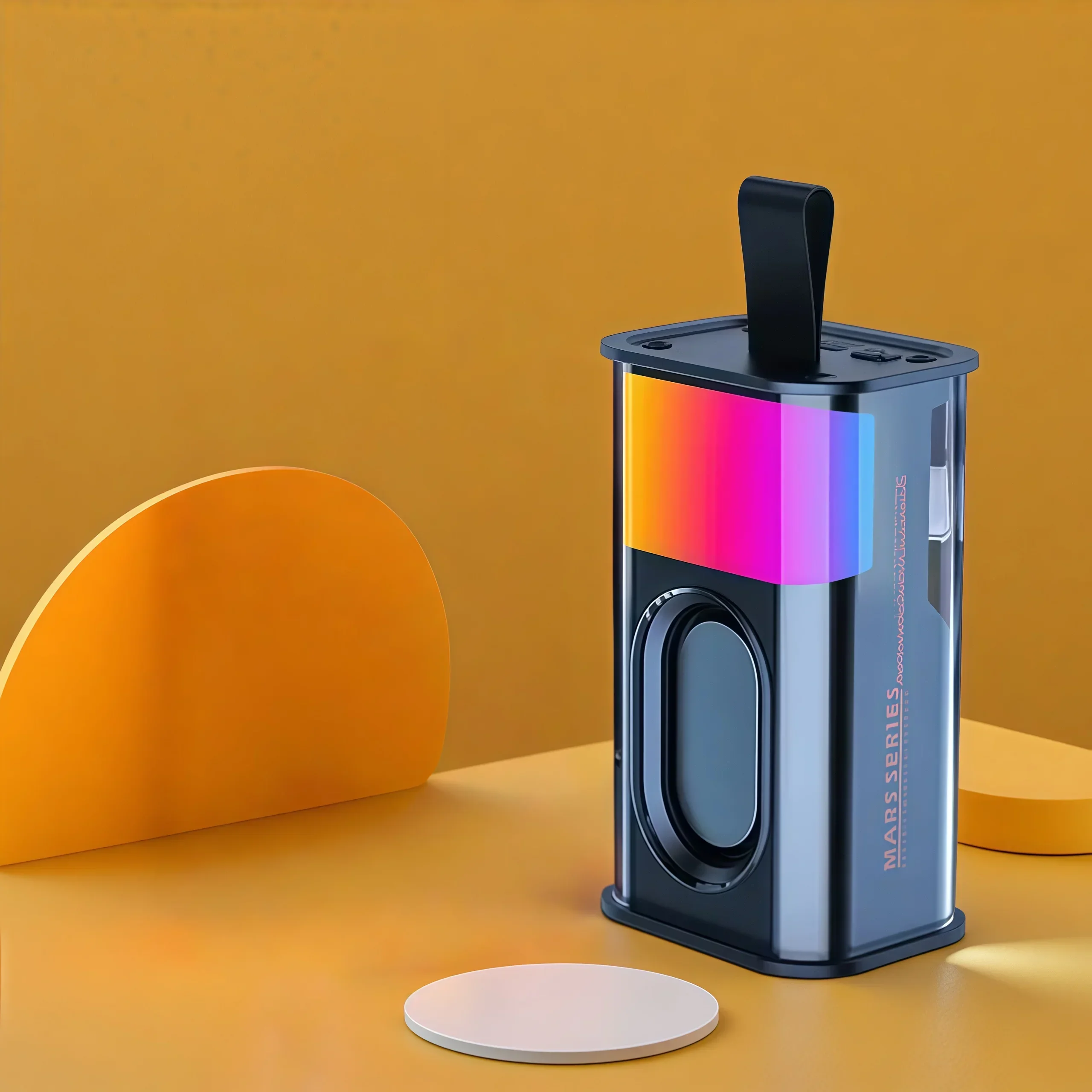 شفاف Mecha سمّاعات بلوتوث سماعة لاسلكية تعمل بالبلوتوث 5.3 مزدوجة باس الحجاب الحاجز مضخم الصوت الموسيقى TWS RGB ضوء مكبر صوت صغير