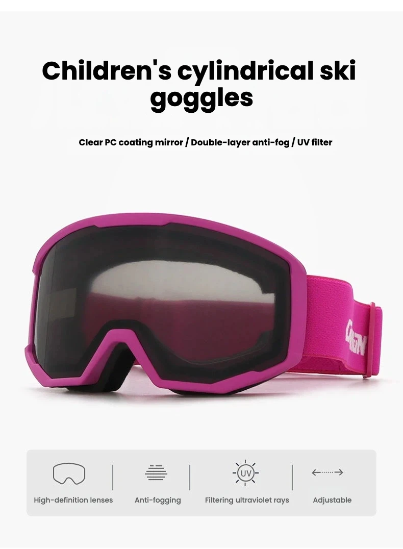 

Детские лыжные очки с защитой от запотевания, HD-линзами, регулируемым креплением поверх очков, широким обзором для детей 5-14 лет