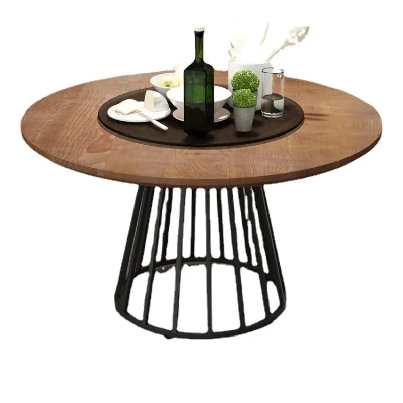 

American restaurant, restaurant box, large round table, restaurant round table and chairs, retro booth, solid wood