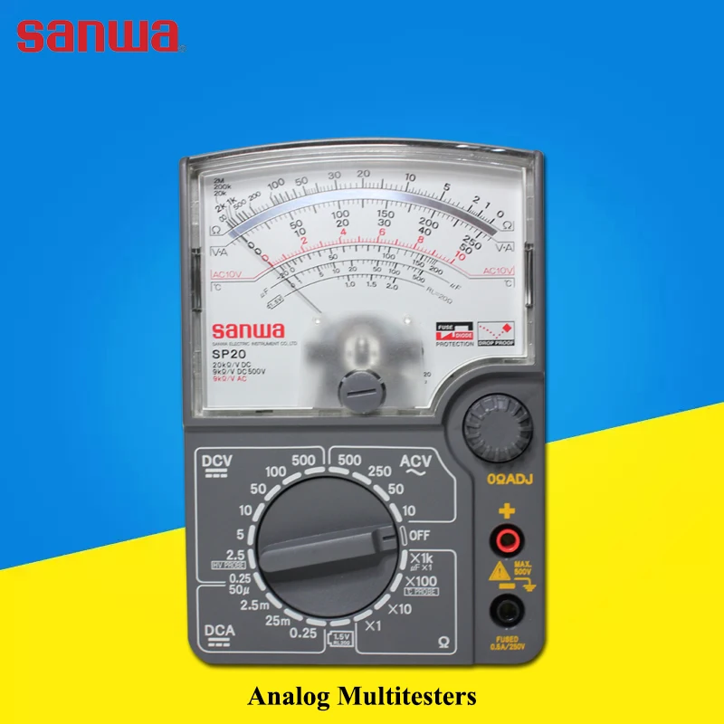 Japan sanwa SP20 Analog Multitesters;Provides DC high voltage and temperature measurement/Multi-function/multi-range