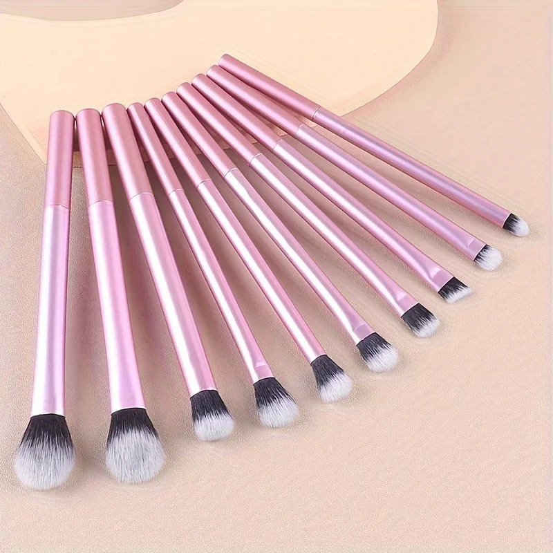 10pcs New Fiber Brush Eyeshadow Brush Multi-Functional Eye Beauty Makeup Brush for Carrying