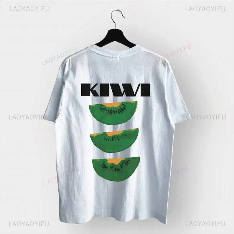 Retro Style Vintage Unisex T-Shirt Kiwi Fruit Graphic Sweatshirt Gift for Women and Men Printed T-shirt Vegetables Shirt Cotton