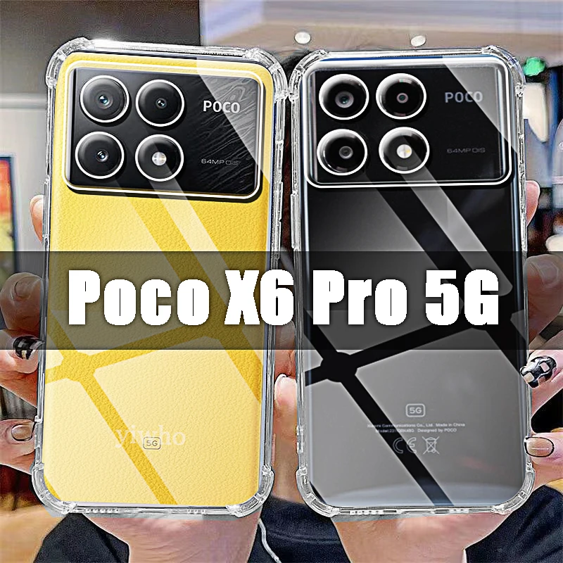 On POCO X6 Pro 5G Clear Soft Phone Case for Xiaomi Poco Pocco X6pro 5G Thin Back Cover Transparent 6.67