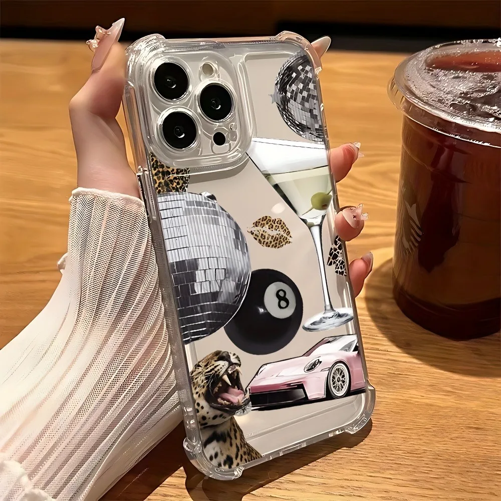 

Billiards-Themed Phone Case For iPhone 17 16 11 13 12 14 15 Pro Max XS X XR 7 8 Plus 16E 17Air Transparent Shockproof Soft Cover