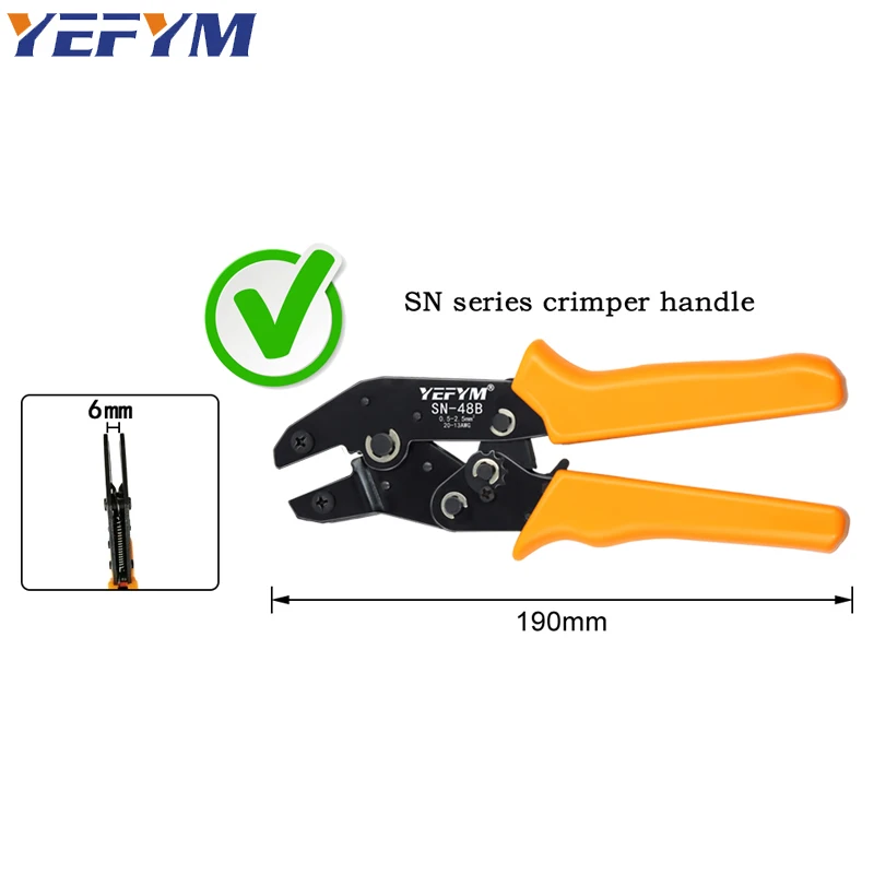 1pcs Crimping Pliers jaw SN/6mm  (Jaw Width 6mm/Pliers 190mm) for Shaped 2.8 4.8 6.3/Tubular TE VE/Insulated RV SV Terminals