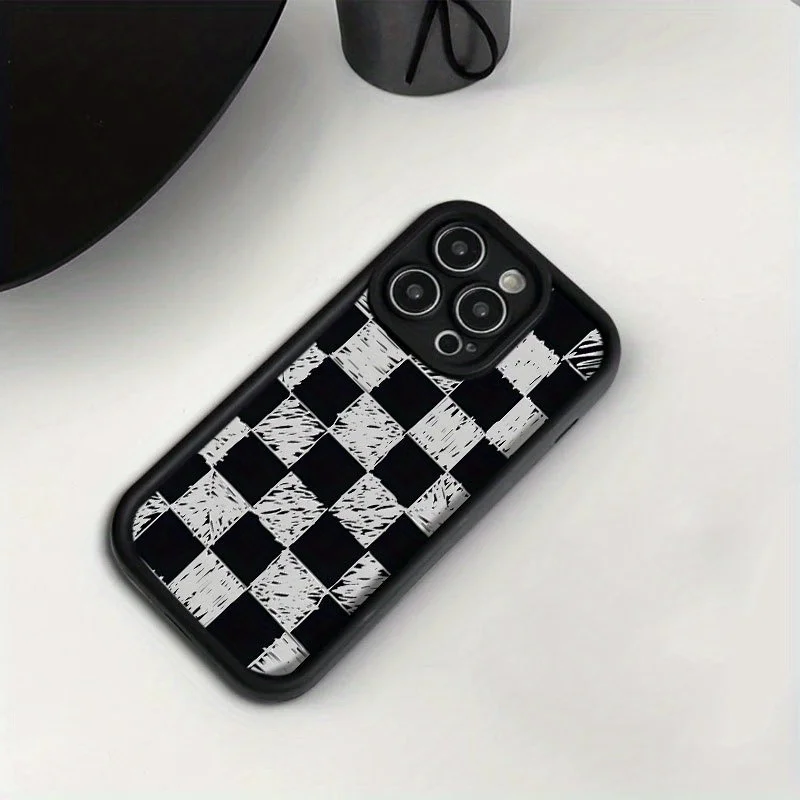 เคสโทรศัพท์มือถือลายตารางหมากรุก เหมาะสำหรับ iPhone 17 16 15 14 13 12 11Pro/ Max /Plus ป้องกันการตกกระแทกและกันแรงสั่นสะเทือน