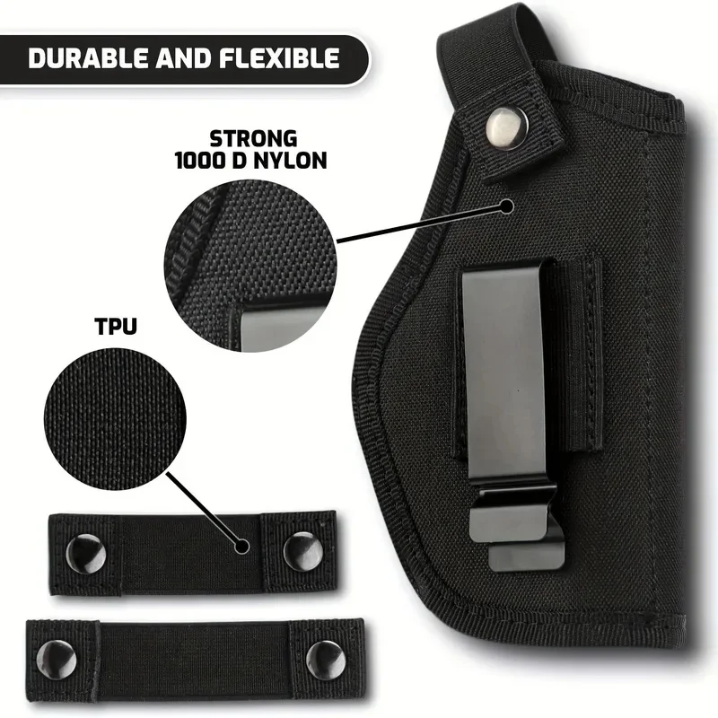 Universal Concealed Carry Gun Holster for Pistols 9mm 380 45ACP, IWB/OWB Pistol Holsters Mag Pouch for  S&W M&P Glock Sig Sauer