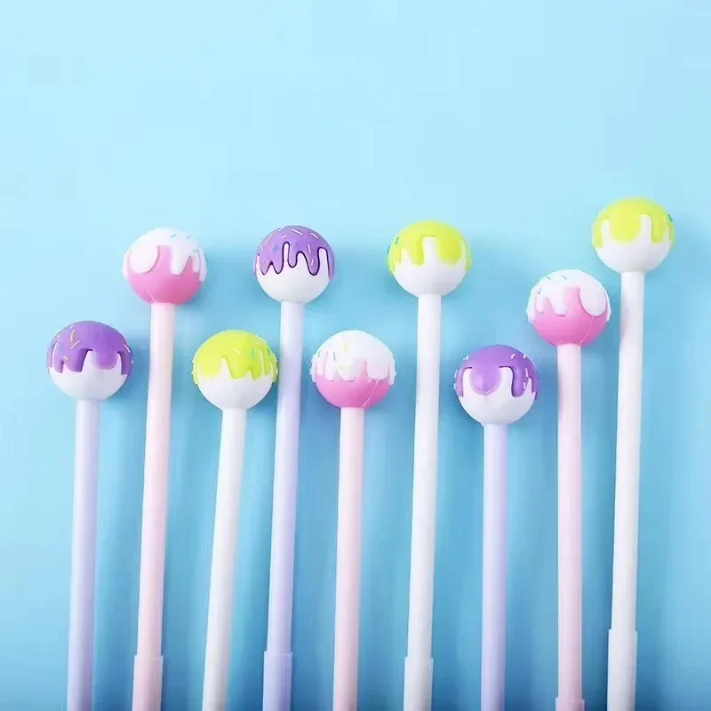 

30PCS Cartoon Lollipop Silicone Cute Color Ice Cream Signature Pen Stationery Kawaii School Supplies Gel Pens B
