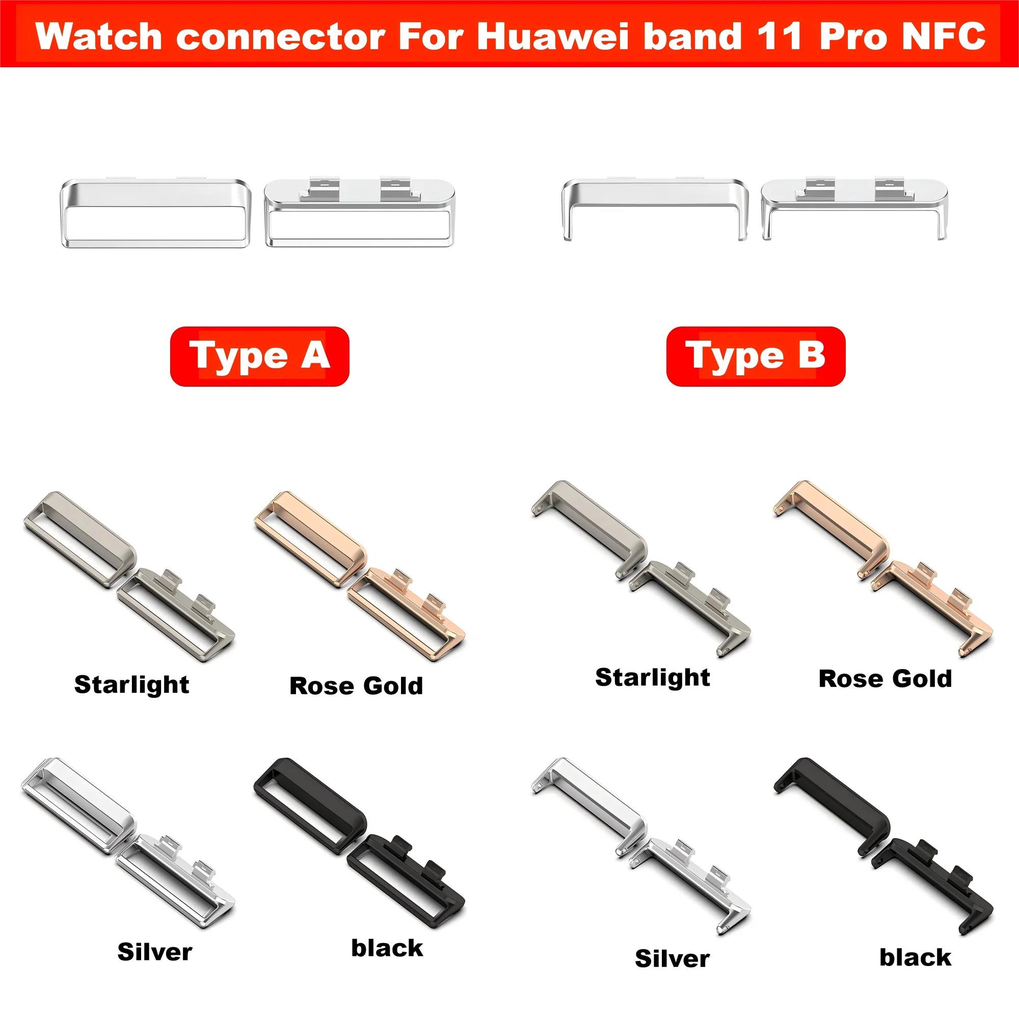 

Разъем для часов Huawei Band 11 Pro NFC, адаптер из нержавеющей стали для Huawei Band 11 NFC, разъем для ремешка часов Huawei Band 11