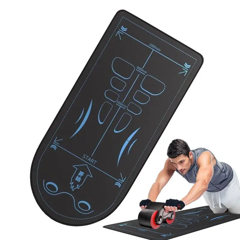 Yoga Mat Ab Roller Wheel Exercise Mat Non-Slip Exercise Mat Abdominal Knee Mat 7mm Sound Insulation Fitness Floor Pad Unisex
