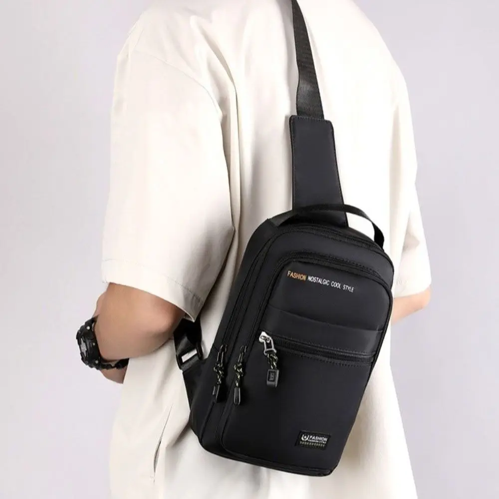 

Oxford Cloth Men's Chest Bag Large Capacity Korean Style Crossbody Bag Multifunctional Sling Bag Sports Shoulder Bag Travel