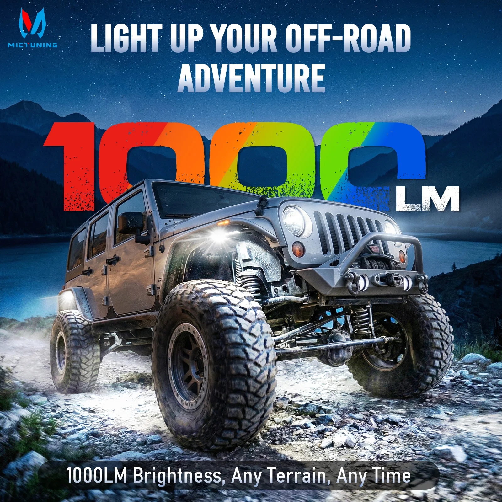 MICTUNING 4/8 Pods LED Rock Light Car Underglow Chassis Light for Trucks & SUVs IP68 Waterproof