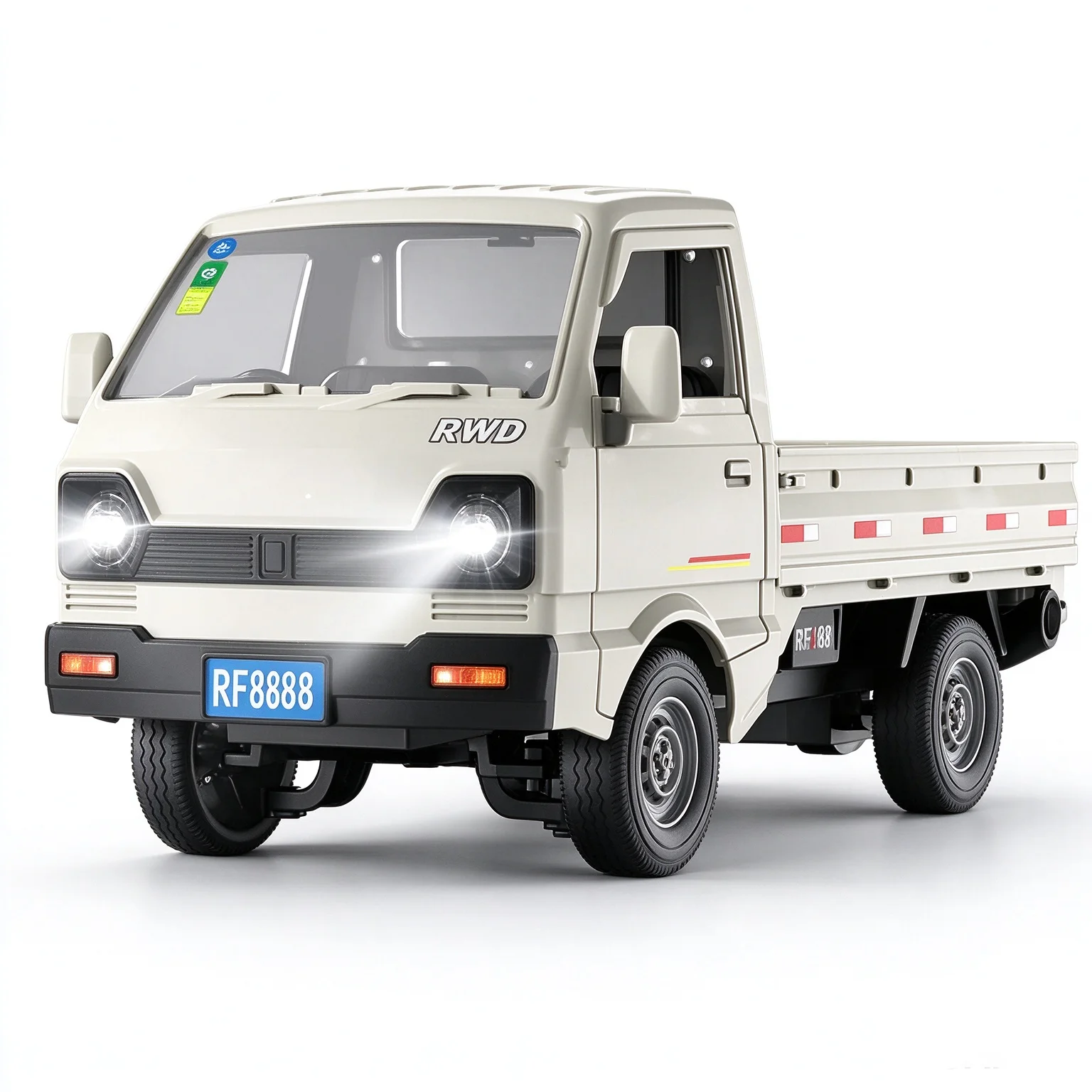 1:18 RC Truck KF31 2.4Ghz RC Cargo Truck Spray Mist LED Light RWD Off-Road Simulation Pickup Vehicle Rechargeable Electrics Toys