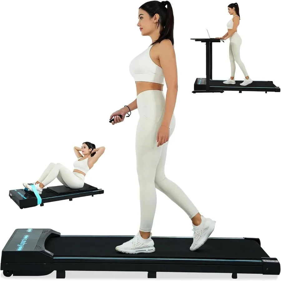 Folding Treadmill for Home Use 2.5HP Motor, Black Steel Frame, Compact Design with Portable Wheels, Incline Function, Dual Disp